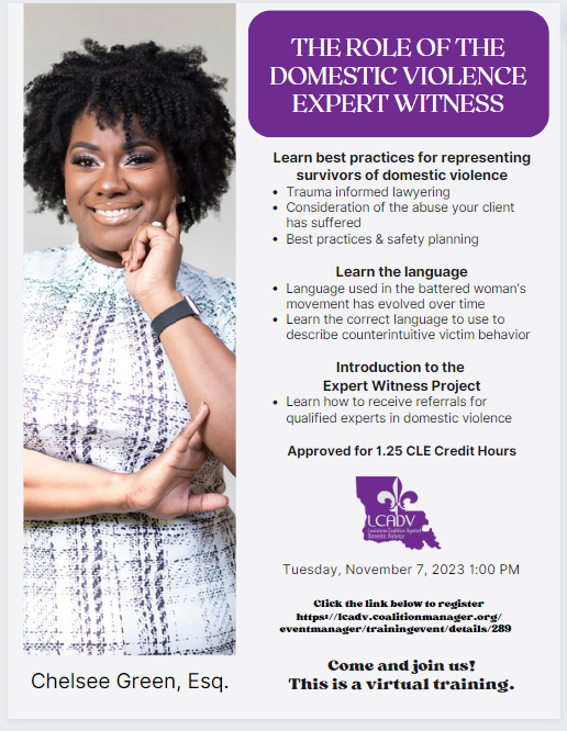 CLE - Role of the Domestic Violence Expert Witness