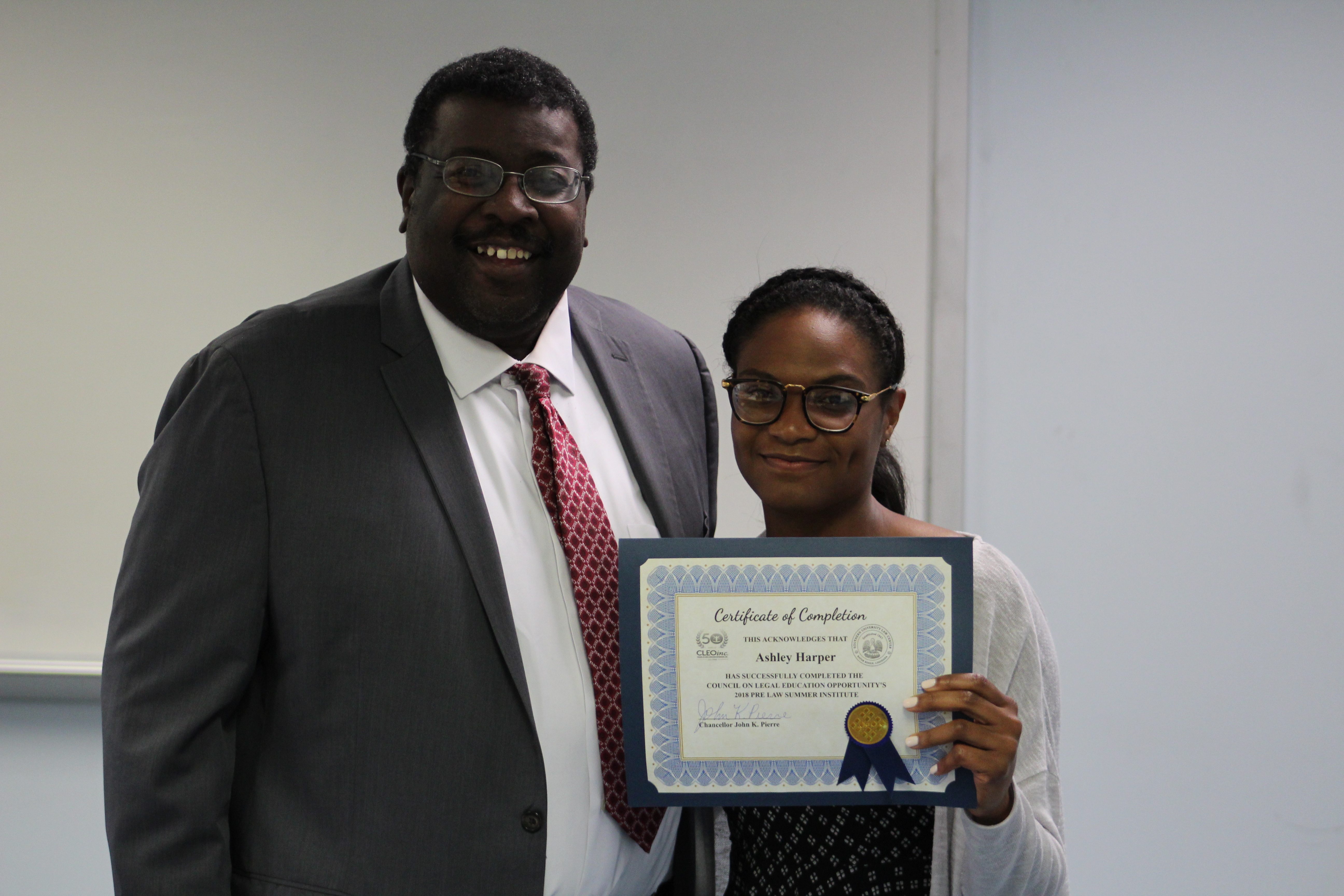 Graduate receives certificate