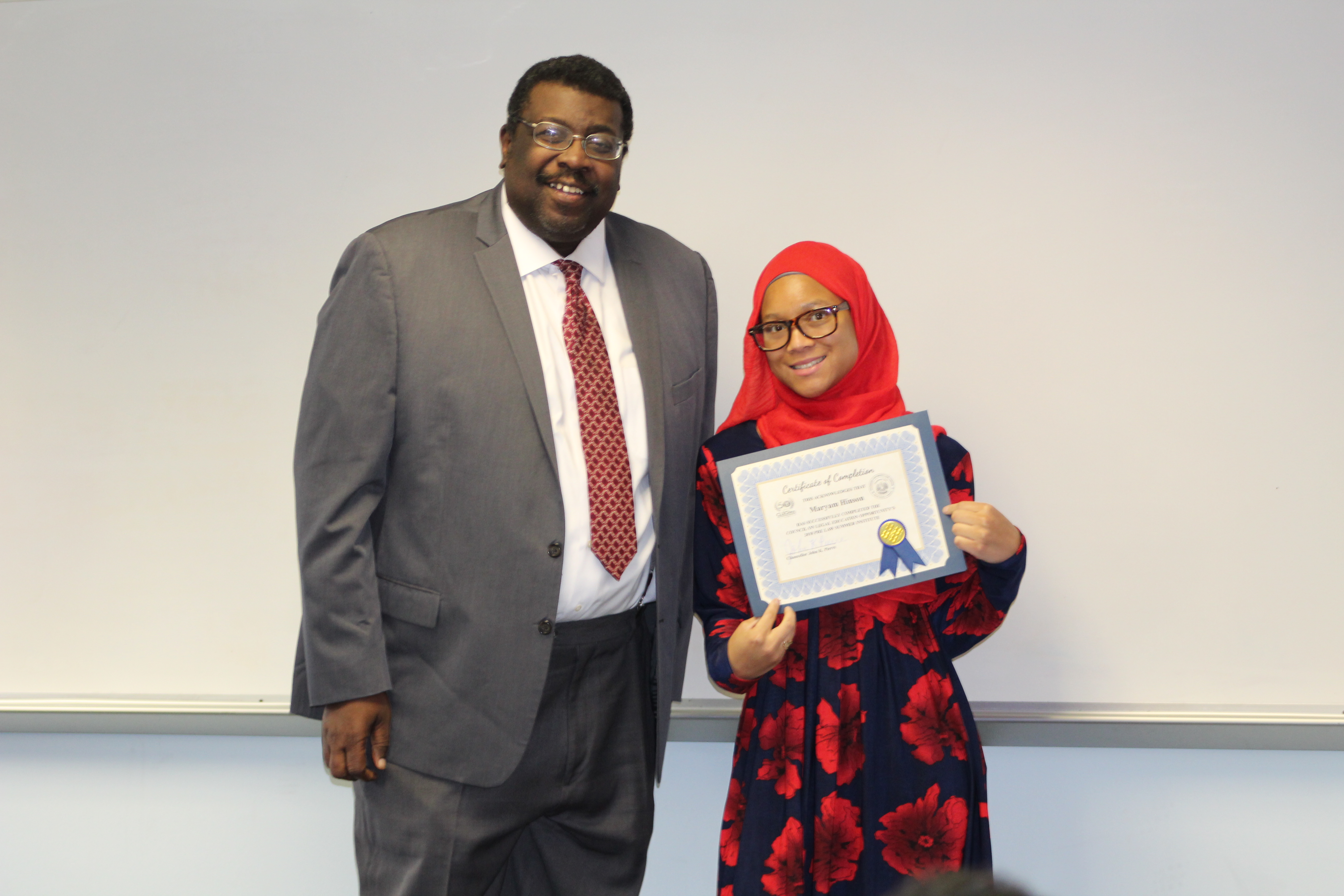 Graduate receives certificate
