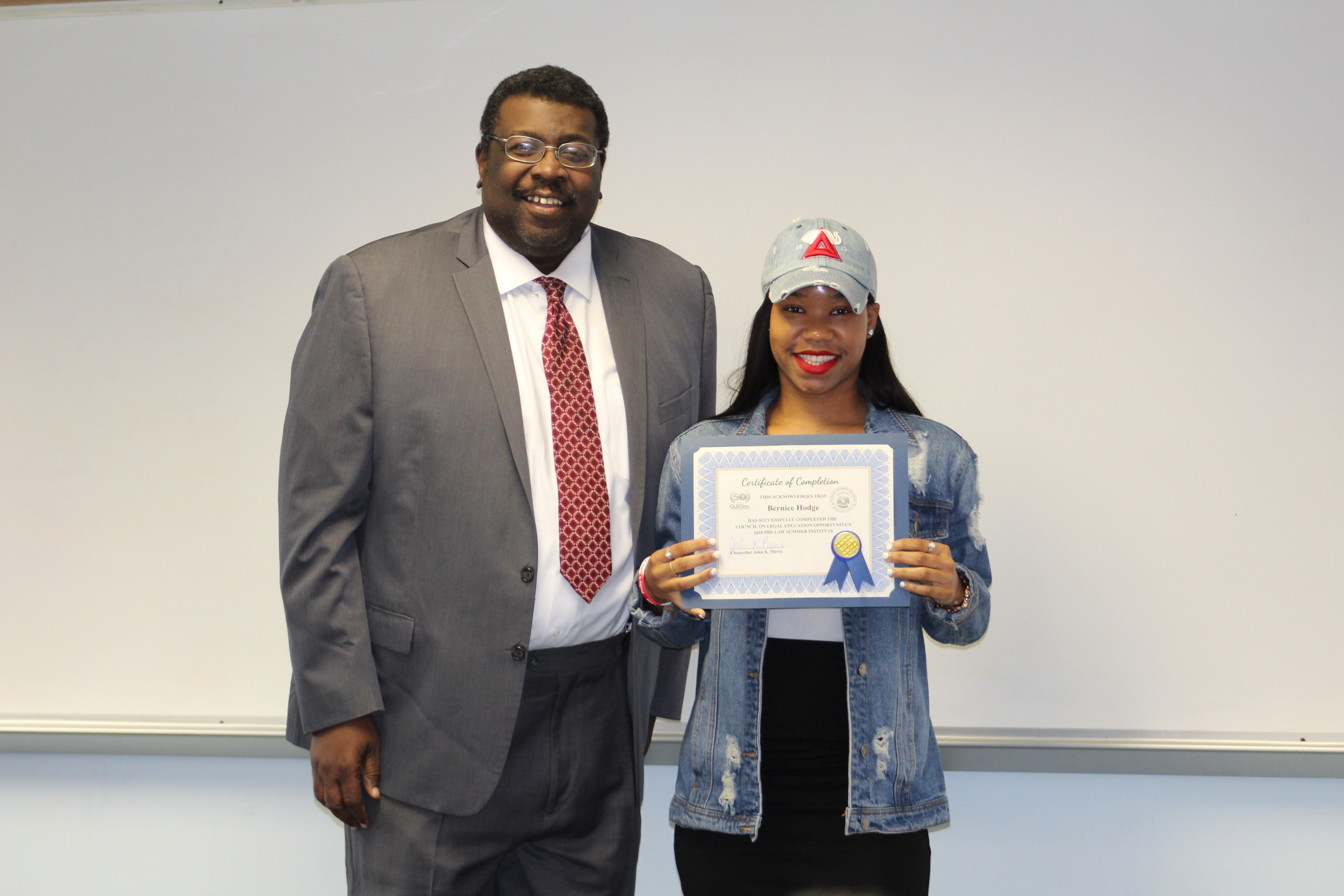 Graduate receives certificate