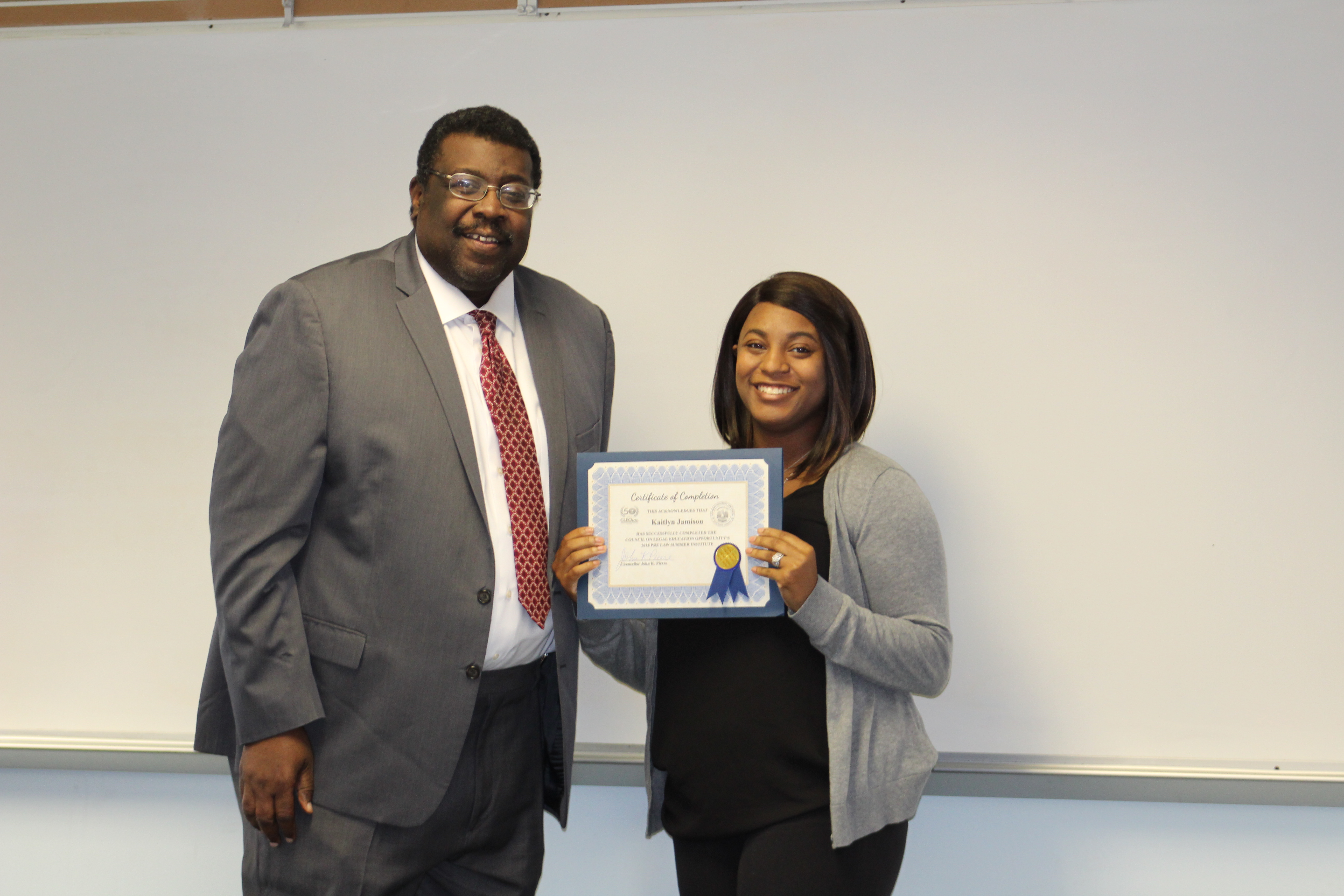 Graduate receives certificate