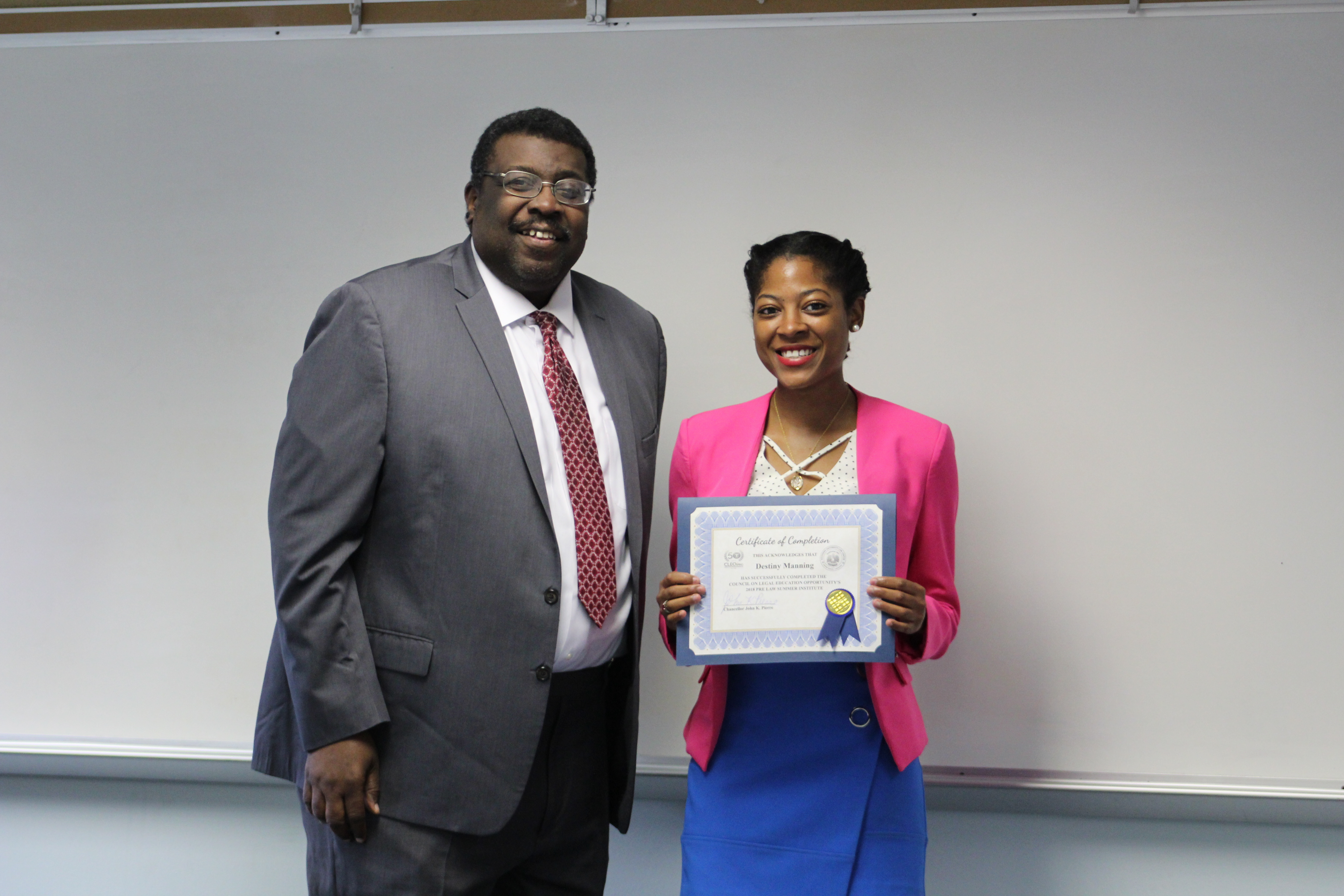 Graduate receives certificate