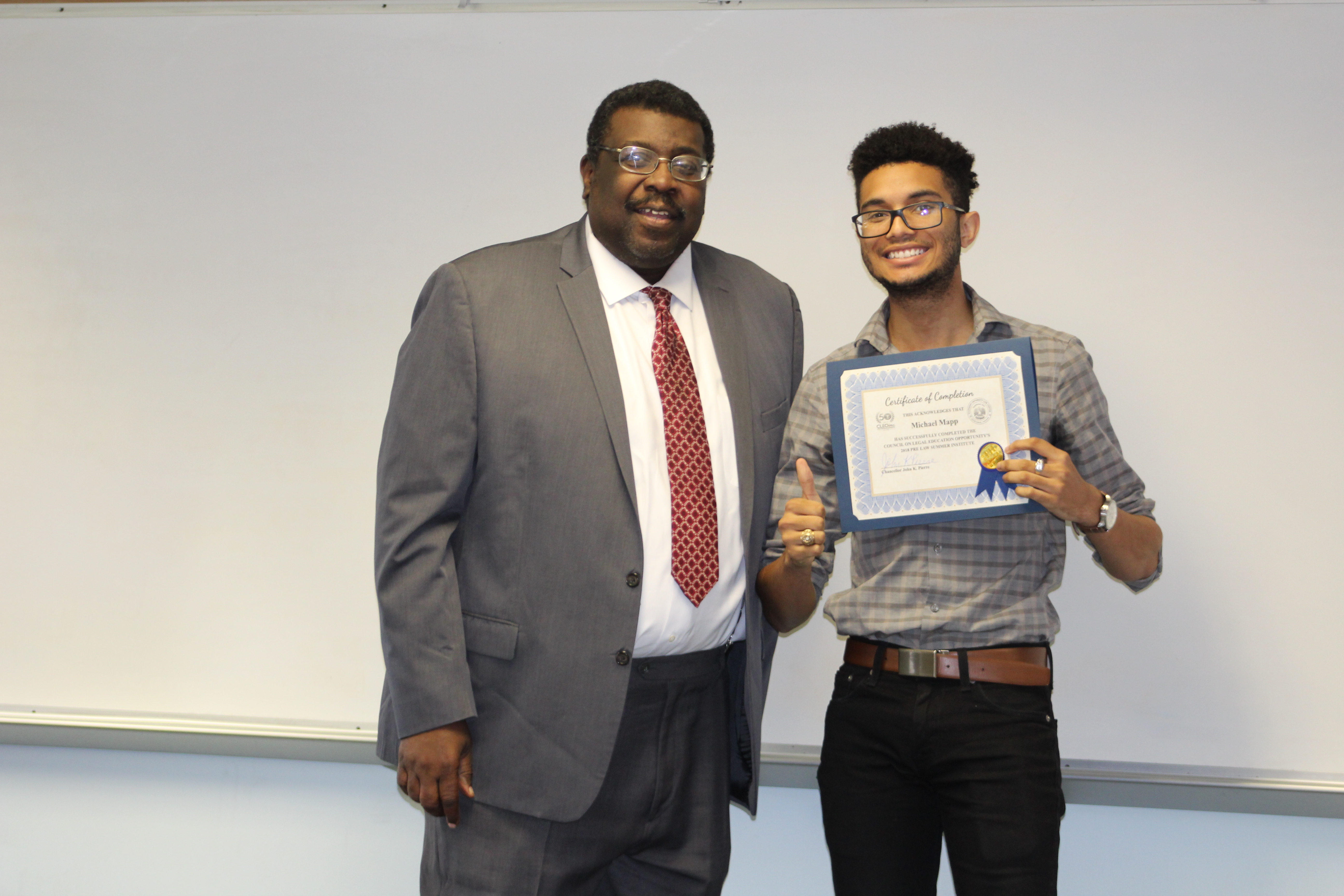 Graduate receives certificate