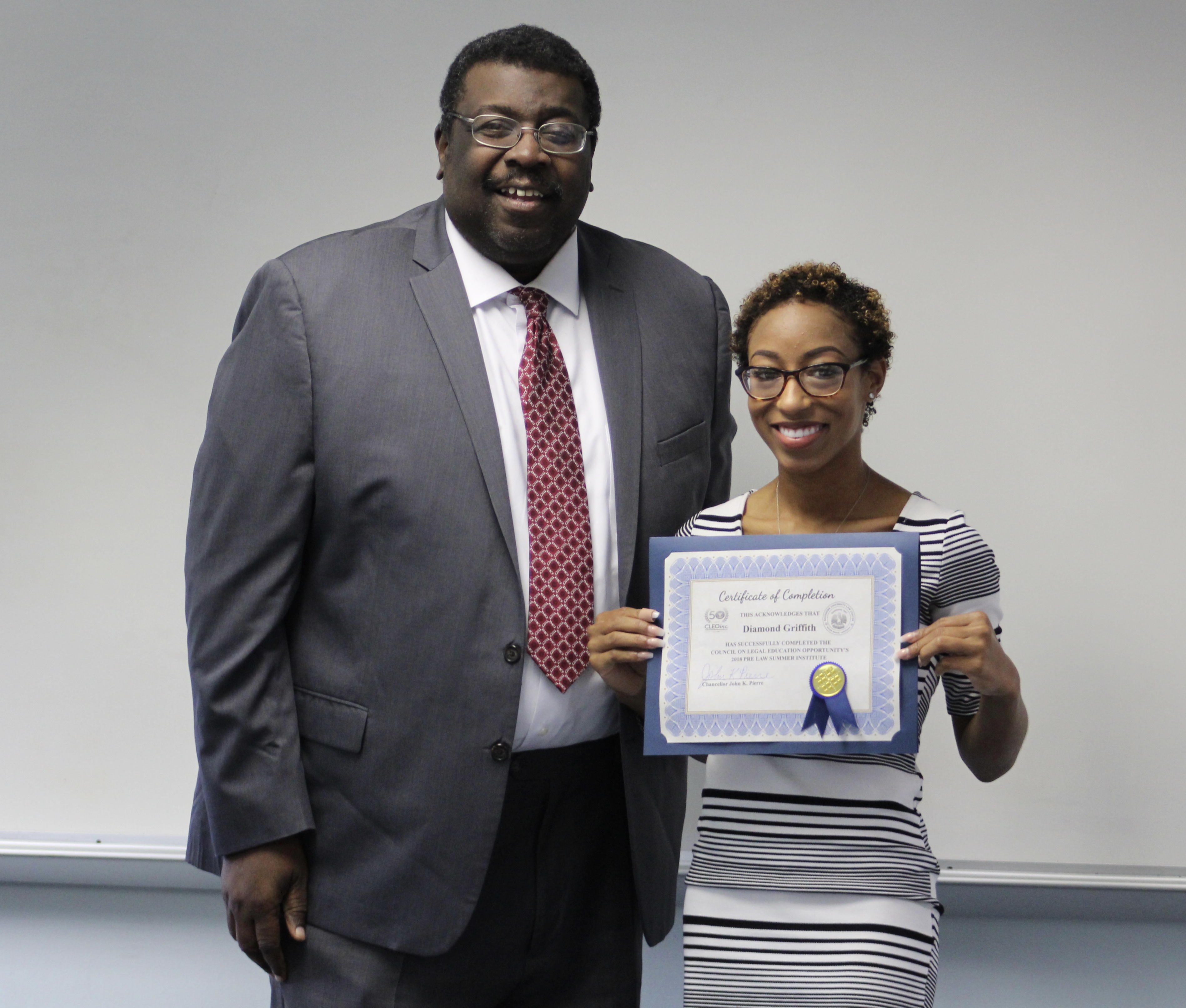 Graduate receives certificate
