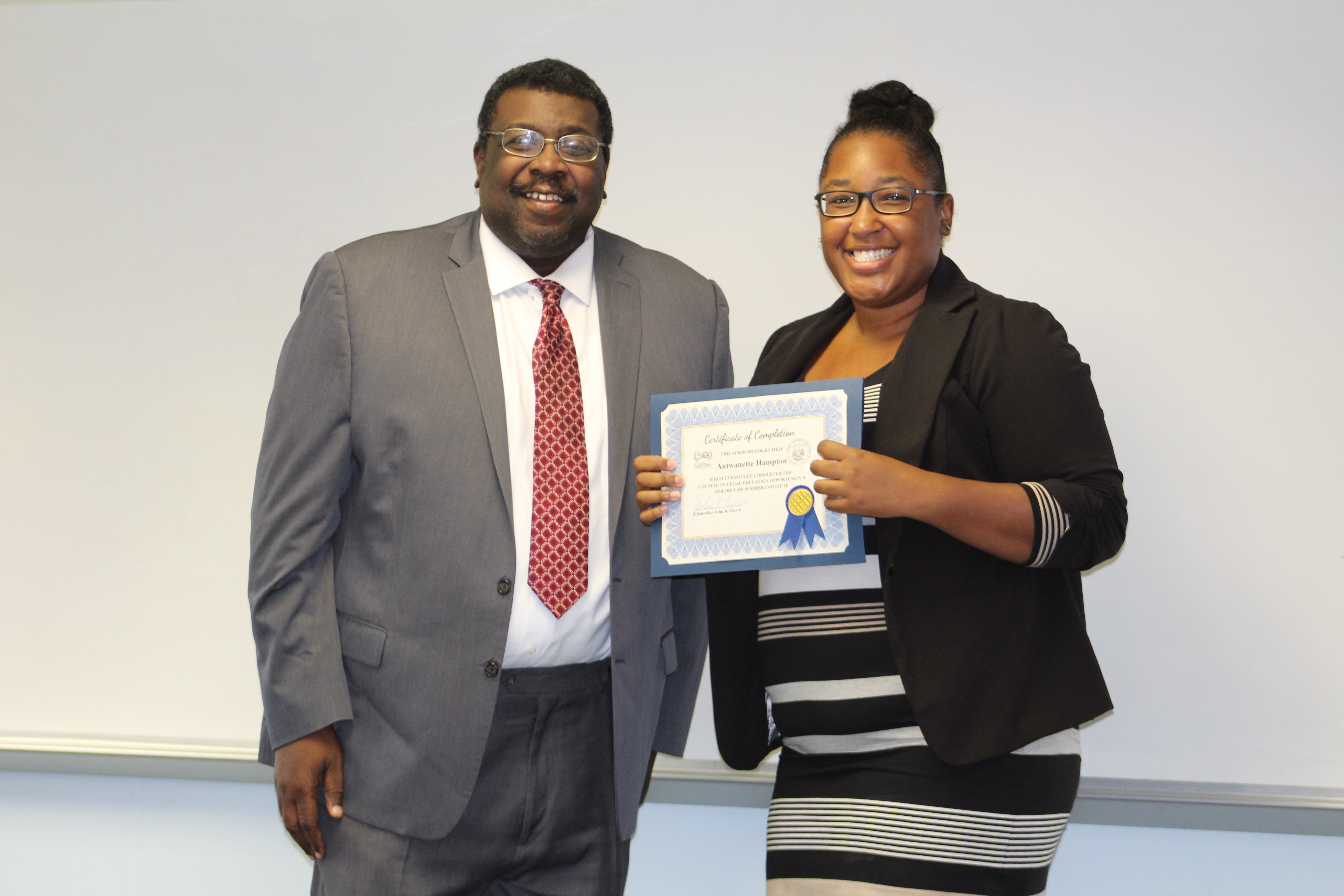 Graduate receives certificate